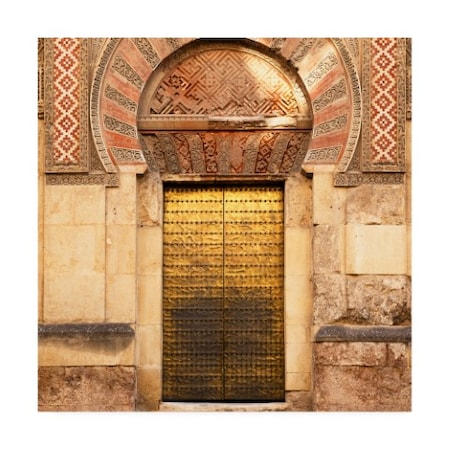 Philippe Hugonnard 'Made In Spain 3 Golden Mezquita Door' Canvas Art,35x35
